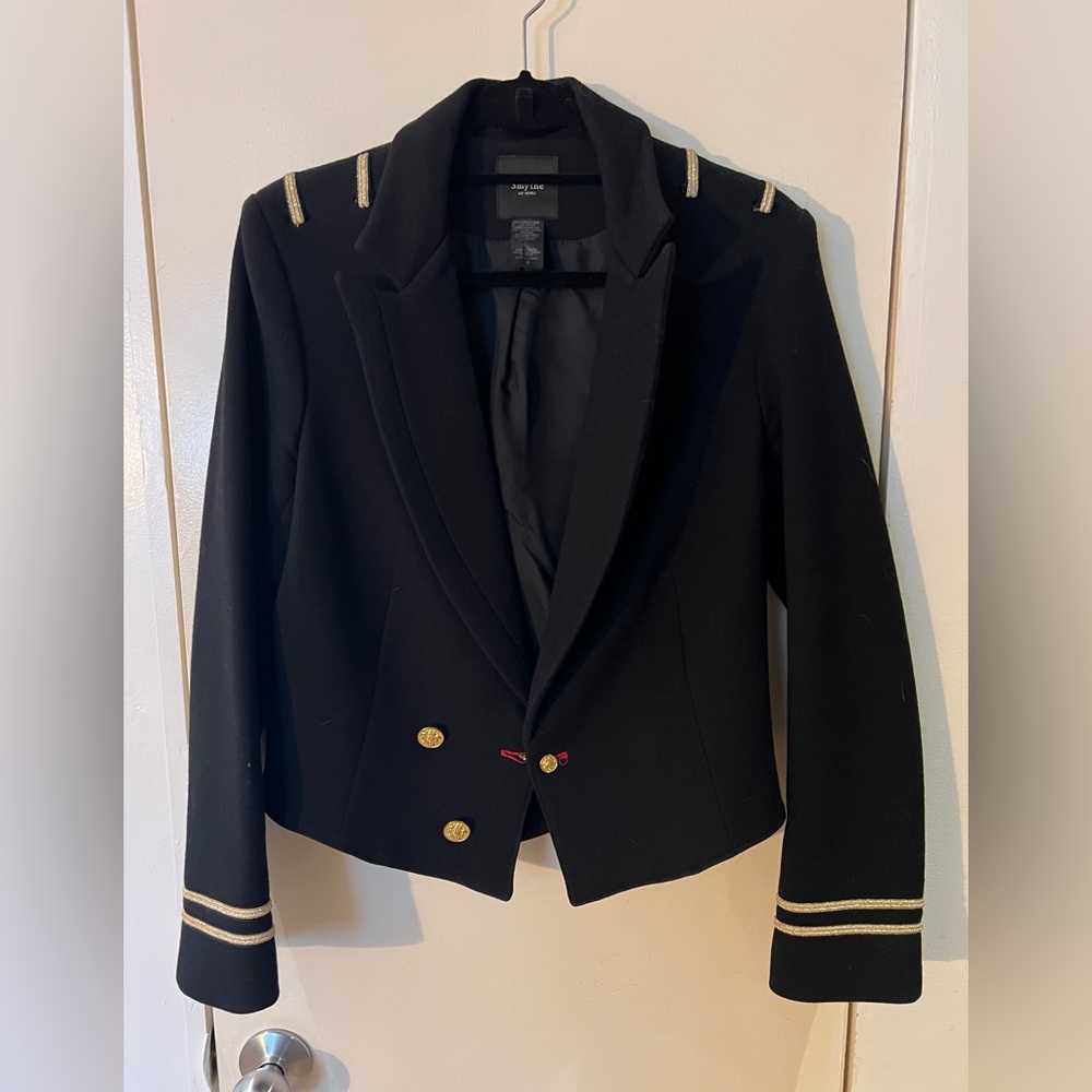 Smythe Black and Gold Blazer Tailored Suit Jacket